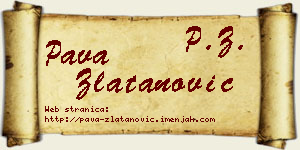 Pava Zlatanović vizit kartica